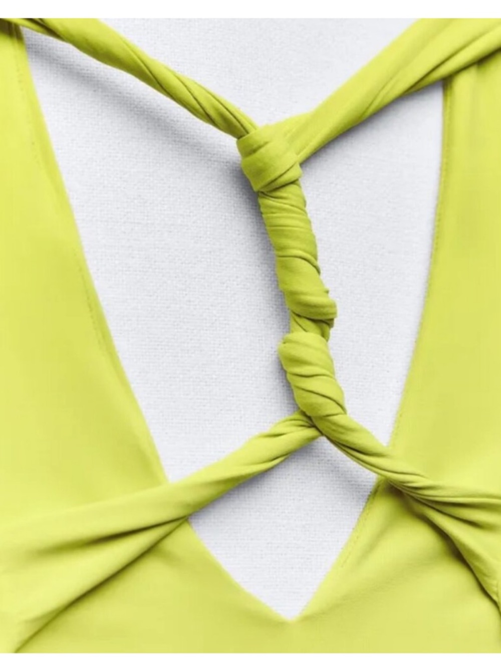 NEW! Zara Neon Lime Halter V-Neck Bodysuit - Picture 6 of 6